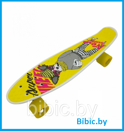 Детский скейт граффити, с рисунком принтом, полиуретановые колеса, пенни борд Penny board скейтборд для детей - фото 4 - id-p203542183