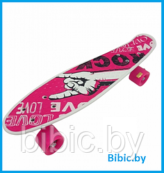 Детский скейт граффити, с рисунком принтом, полиуретановые колеса, пенни борд Penny board скейтборд для детей