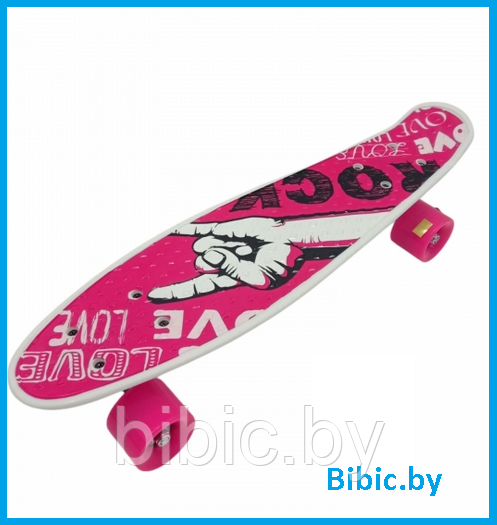 Детский скейт граффити, с рисунком принтом, полиуретановые колеса, пенни борд Penny board скейтборд для детей - фото 1 - id-p203542192