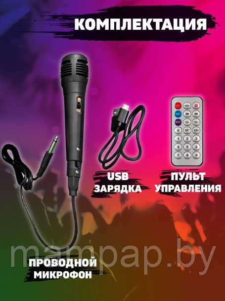 Портативная колонка BT Speaker ZQS-6212, с микрофоном, с пультом ДУ - фото 2 - id-p203542815