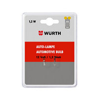 Автолампа тип W1.2W 12V 1.2W, W2.0x4.6D, 2 шт в блистере WURTH 07209601