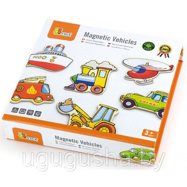 Деревянная игрушка Viga Toys магнитные фигурки Транспорт 20 шт. - фото 1 - id-p203559336