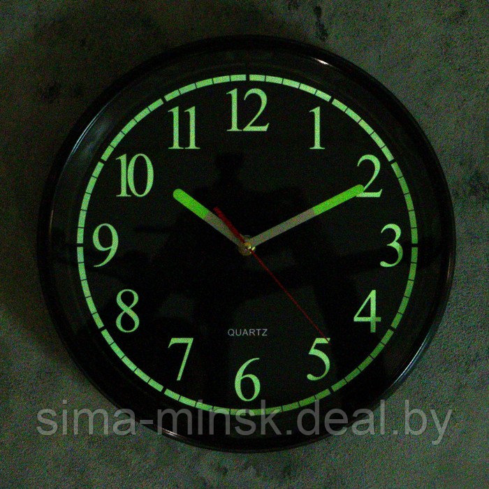 Часы настенные, серия: Классика, "Илони", плавный ход, d-30 см, флуоресцентные - фото 2 - id-p203560093