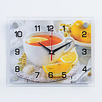 Часы-картина настенные, серия: Кухня, "Чай с лимоном", 20 х 26 см
