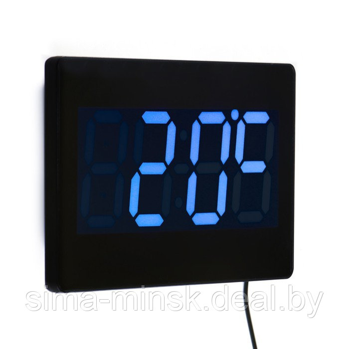Часы электронные настенные, настольные "Соломон", с будильником, 15.5 х 23.5 см, синие цифры - фото 3 - id-p203560129