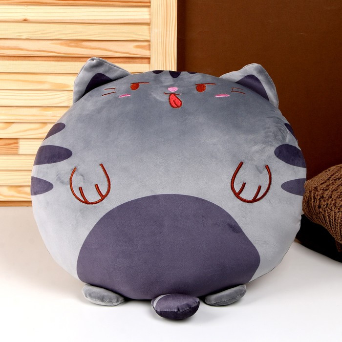 Мягкая игрушка-подушка «Кот», 43 см, цвет серый - фото 3 - id-p203563153
