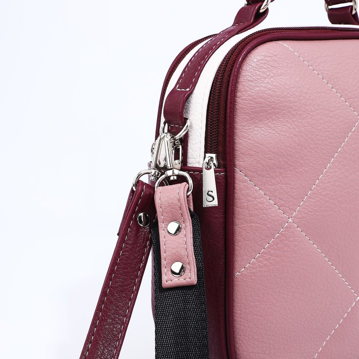 Сумка кросс-боди "Саломея" на молнии, наружный карман, цвет розовый - фото 4 - id-p203561045