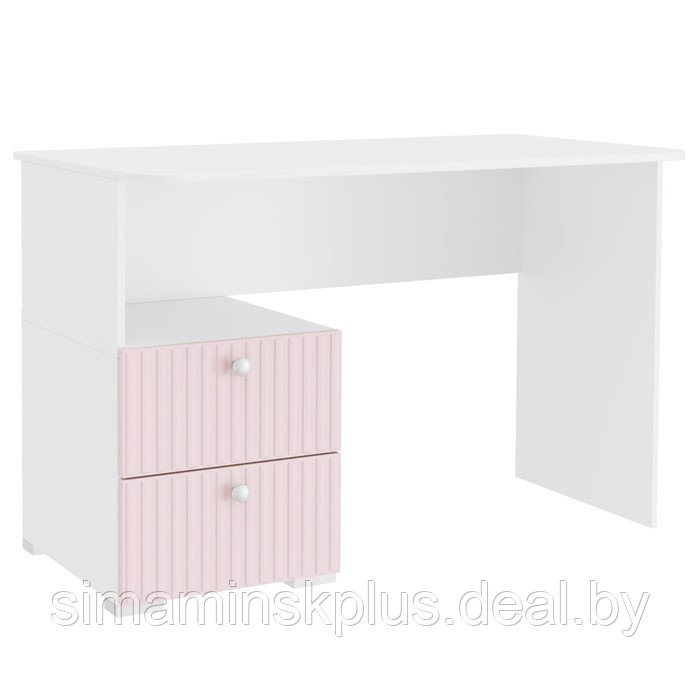 Стол письменный «Алиса», 1200×590×772 мм, с ящиками, цвет белый / розовый - фото 1 - id-p203569196