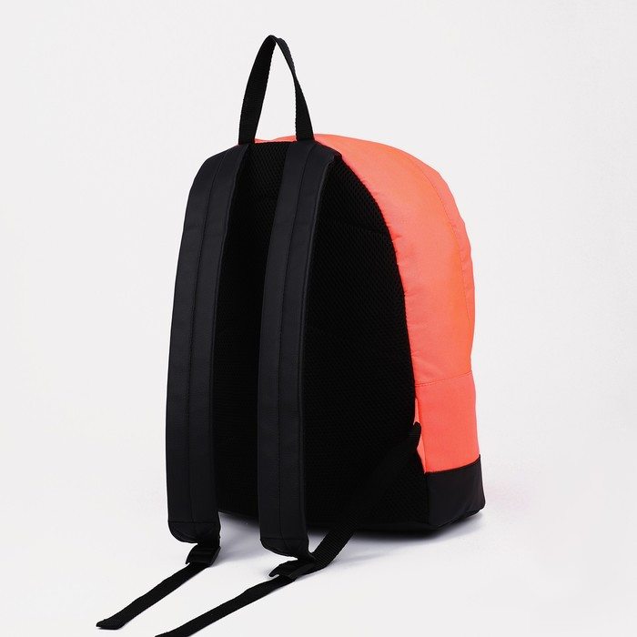Рюкзак на молнии, наружный карман, цвет коралловый - фото 2 - id-p203560052