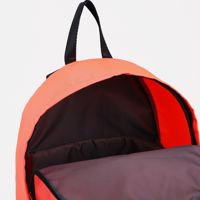 Рюкзак на молнии, наружный карман, цвет коралловый - фото 4 - id-p203560052