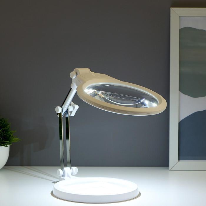 Лампа-лупа для творчества LEDх2 от 3ААА белый 24,5х22х15,5 см - фото 2 - id-p203569565