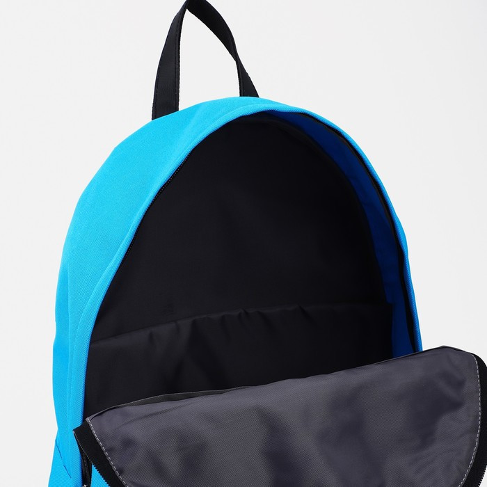 Рюкзак на молнии, наружный карман, цвет голубой - фото 4 - id-p203560053