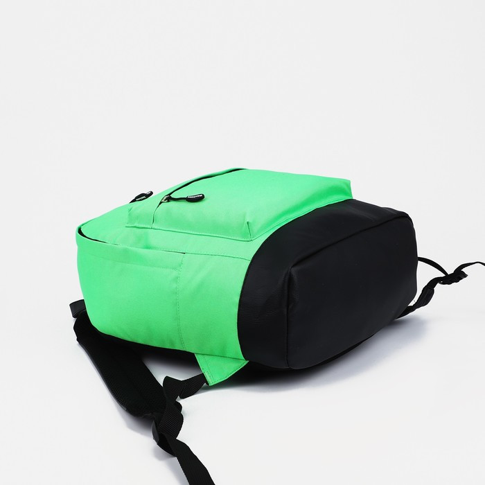 Рюкзак на молнии, наружный карман, цвет зелёный - фото 3 - id-p203560054