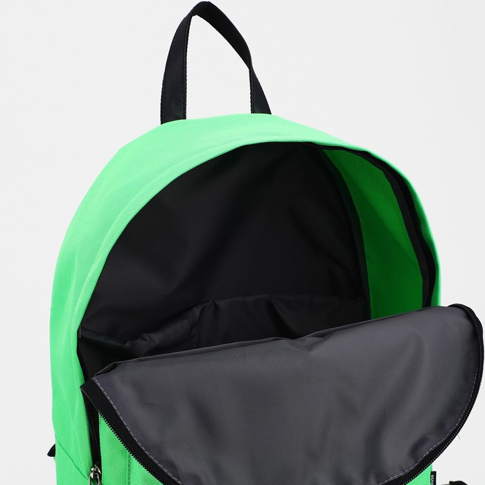 Рюкзак на молнии, наружный карман, цвет зелёный - фото 4 - id-p203560054