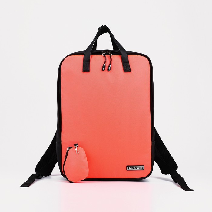 Рюкзак на молнии, кошелёк, цвет коралловый - фото 1 - id-p203560152