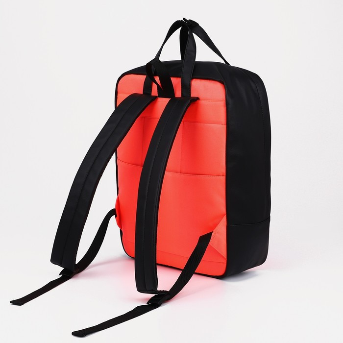 Рюкзак на молнии, кошелёк, цвет коралловый - фото 2 - id-p203560152