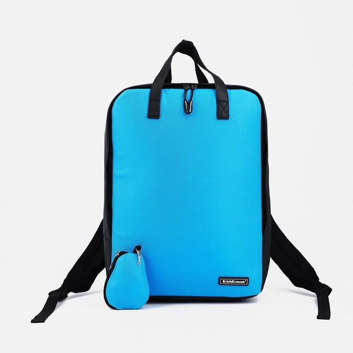 Рюкзак на молнии, кошелёк, цвет голубой - фото 1 - id-p203560154