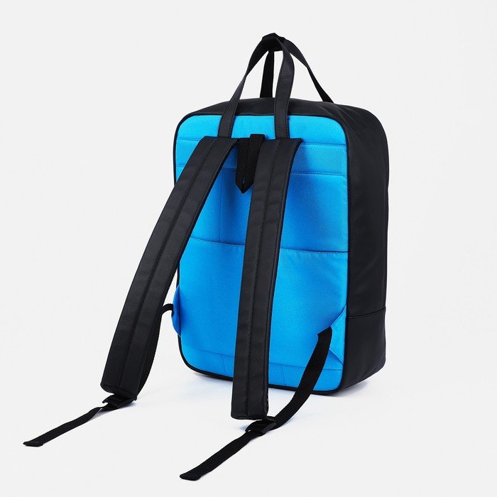 Рюкзак на молнии, кошелёк, цвет голубой - фото 2 - id-p203560154