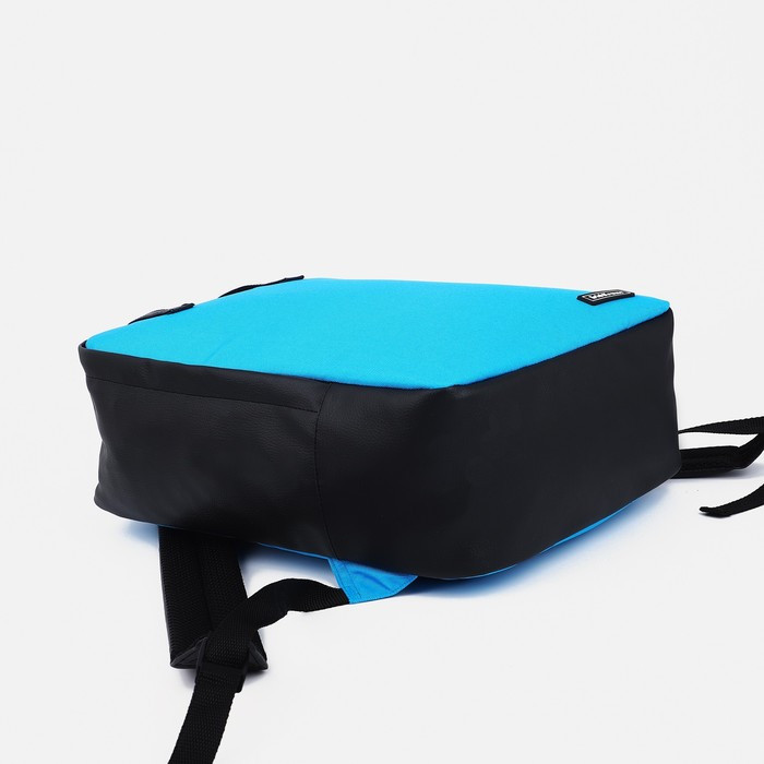 Рюкзак на молнии, кошелёк, цвет голубой - фото 3 - id-p203560154