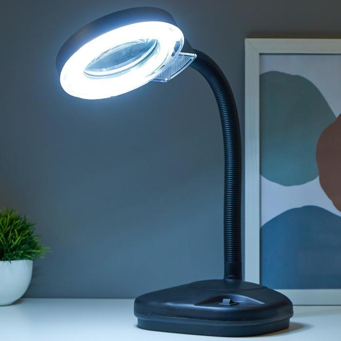 Лампа-лупа для творчества, от сети 220В чёрный 52х17х14 см - фото 3 - id-p203569570
