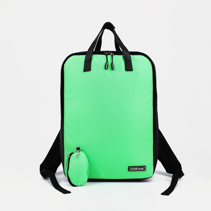 Рюкзак на молнии, кошелёк, цвет зелёный - фото 1 - id-p203560155