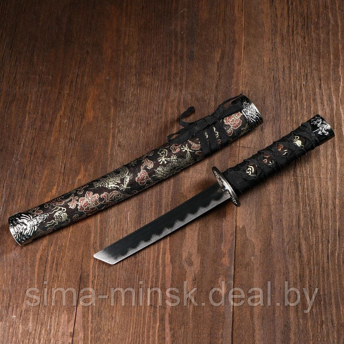 Сувенирное оружие «Катана», чёрные ножны с узорами в виде дракона, 47 см - фото 7 - id-p203559688