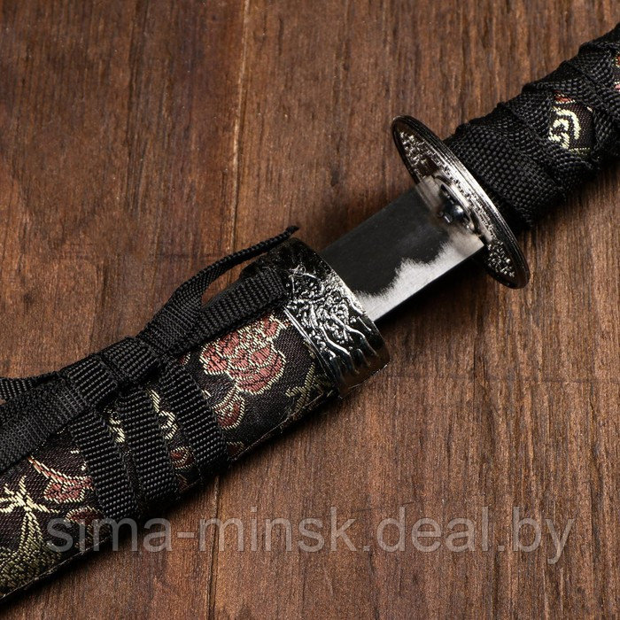 Сувенирное оружие «Катана», чёрные ножны с узорами в виде дракона, 47 см - фото 8 - id-p203559688