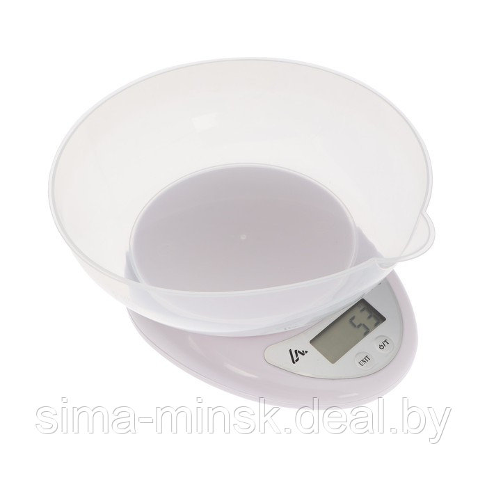 Весы кухонные Luazon LVK-706, электронные, с чашей, до 5 кг, белые - фото 2 - id-p203566793