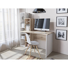 Стол письменный, 1500×590×1553 мм, цвет белый глянец / дуб делано