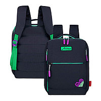 Рюкзак молодежный 39 х 26 х 10 см, эргономичная спинка, Across G6, чёрный/зелёный G-6-7