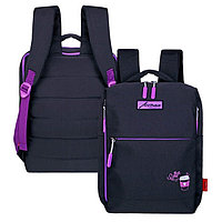 Рюкзак молодежный 39 х 26 х 10 см, эргономичная спинка, Across G6, чёрный/фиолетовый G-6-5