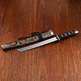 Сувенирное оружие «Катана»,  чёрные ножны с узорами в виде дракона, 47 см, фото 2