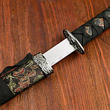 Сувенирное оружие «Катана»,  чёрные ножны с узорами в виде дракона, 47 см, фото 4