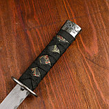 Сувенирное оружие «Катана»,  чёрные ножны с узорами в виде дракона, 47 см, фото 5