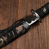 Сувенирное оружие «Катана»,  чёрные ножны с узорами в виде дракона, 47 см, фото 8