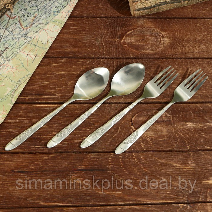 Туристический набор посуды «Первая обеденная помощь», 2 тарелки, 2 ложки, 2 вилки - фото 4 - id-p203578447