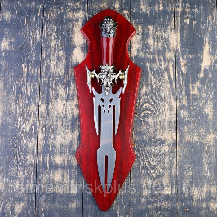 Сувенирный меч на планшете, клинок 27 см, рукоять с головой старца - фото 1 - id-p203580722