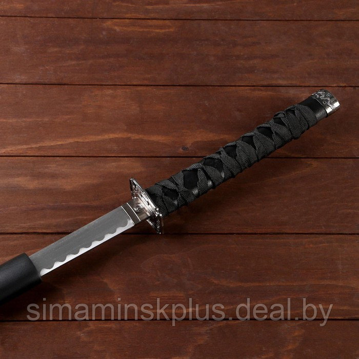Сувенирное оружие «Катана на подставке», чёрные ножны с резным драконом, рукоять микс 100см - фото 3 - id-p203580727