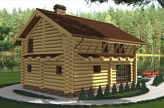 бревенчатый дом фасад 3
