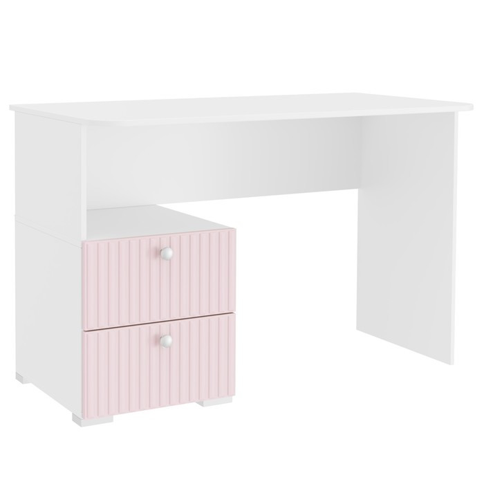 Стол письменный «Алиса», 1200×590×772 мм, с ящиками, цвет белый / розовый