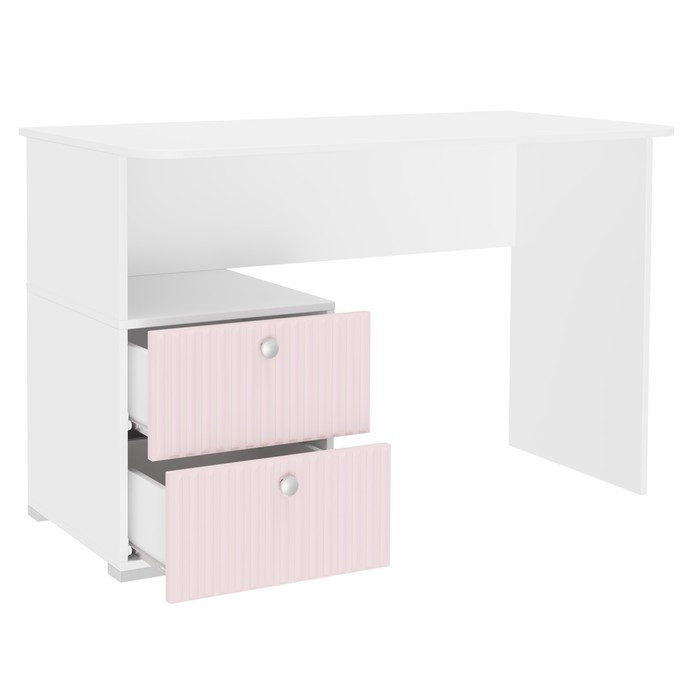Стол письменный «Алиса», 1200×590×772 мм, с ящиками, цвет белый / розовый - фото 2 - id-p203581687