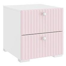 Тумба прикроватная «Алиса», 442×465×468 мм, цвет белый / розовый