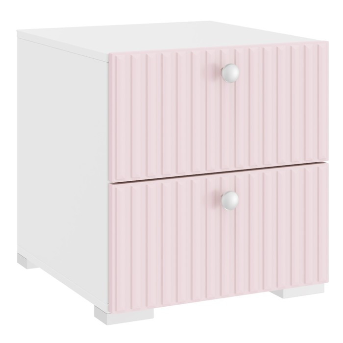 Тумба прикроватная «Алиса», 442×465×468 мм, цвет белый / розовый - фото 1 - id-p203581690