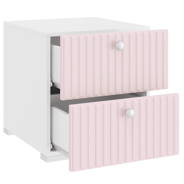 Тумба прикроватная «Алиса», 442×465×468 мм, цвет белый / розовый - фото 2 - id-p203581690