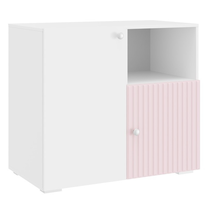 Тумба комбинированная «Алиса», 881×448×772 мм, цвет белый / розовый - фото 1 - id-p203581692