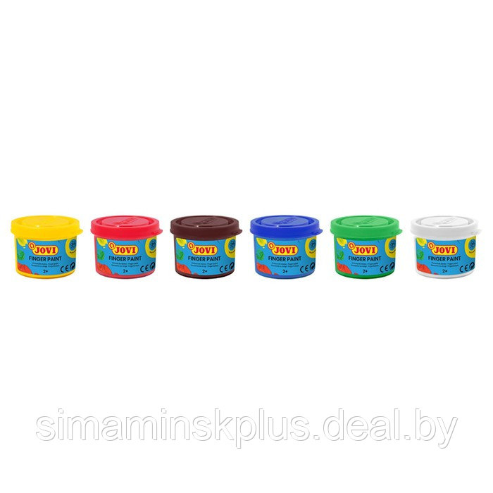 Краски пальчиковые JOVI, 06 ярких цветов по 35мл, картонная упаковка - фото 4 - id-p203565550