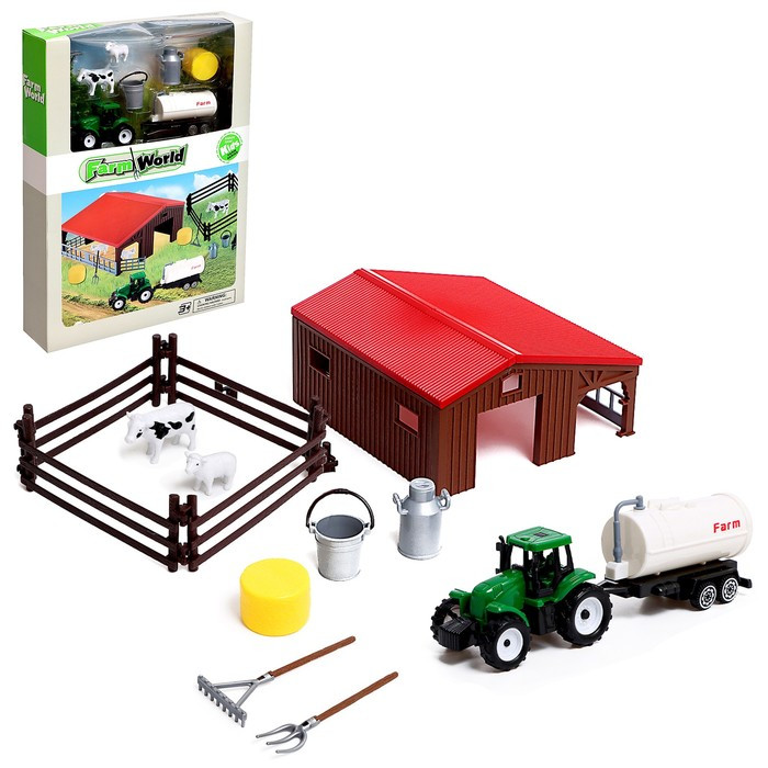 Игровой набор «Ферма», трактор, сарай и животные - фото 1 - id-p203564549