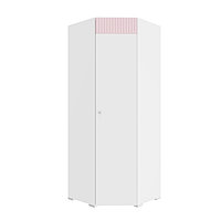Шкаф угловой «Алиса», 771×771×2020 мм, правый, цвет белый / розовый