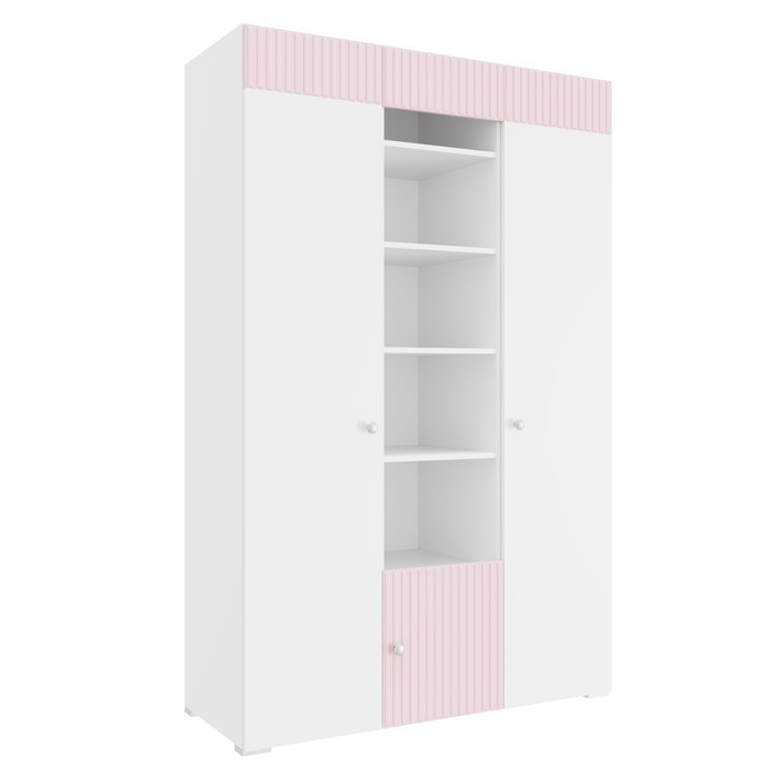 Шкаф комбинированный «Алиса», 1321×465×2020 мм, 3 двери, цвет белый / розовый - фото 1 - id-p203581722