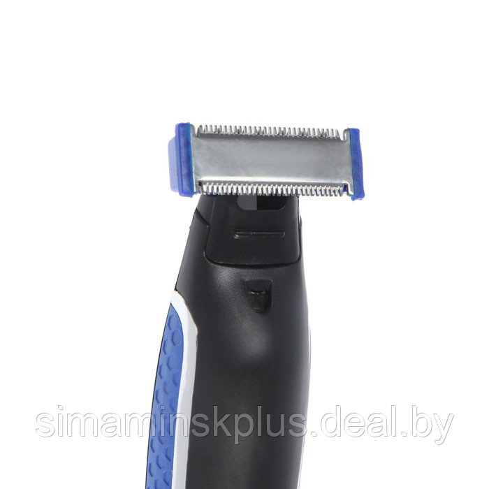 Триммер для волос LuazON LTRI-05, для усов/бороды, 3 насадки, от USB, синий - фото 5 - id-p203561268